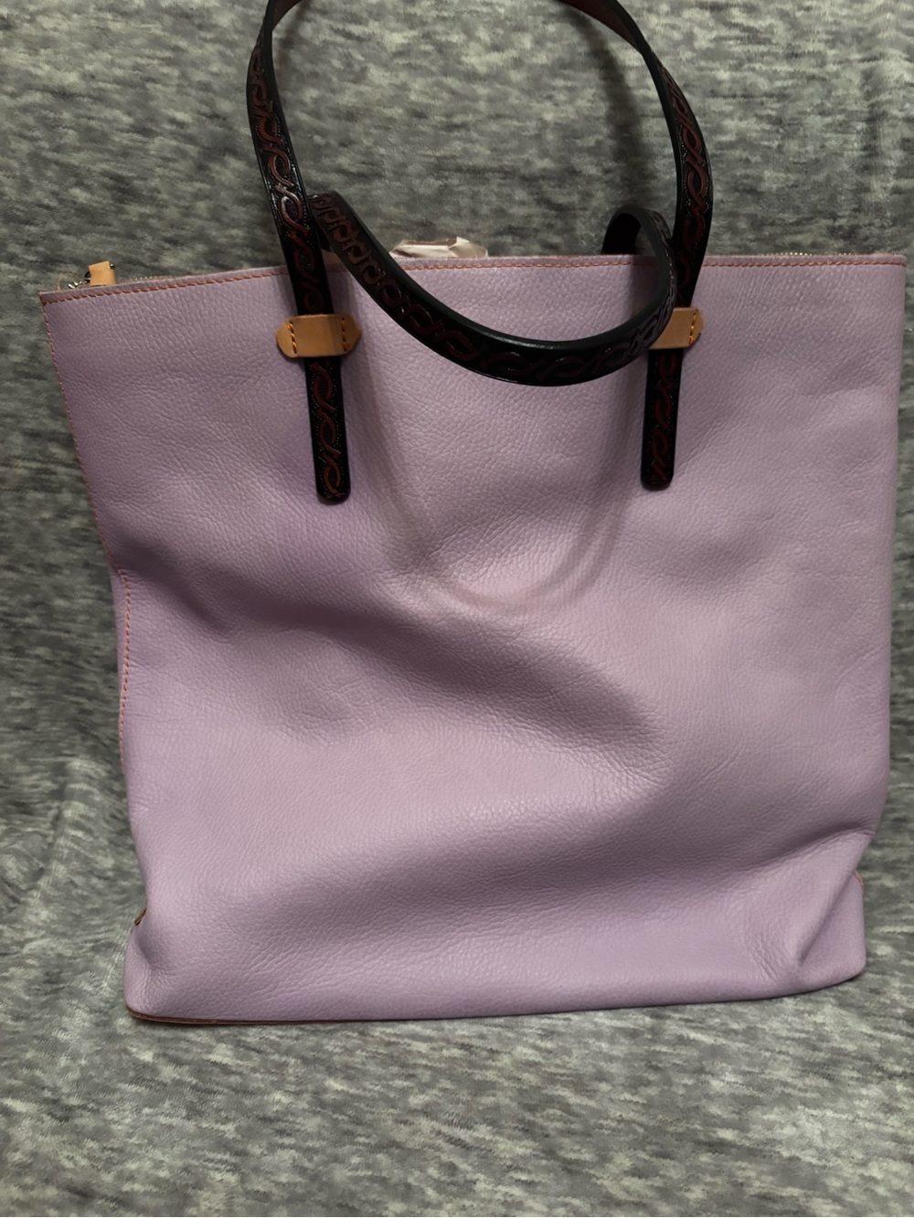 Consuela Lavender Leather Tote with Dark Accents - Picture 3 of 5